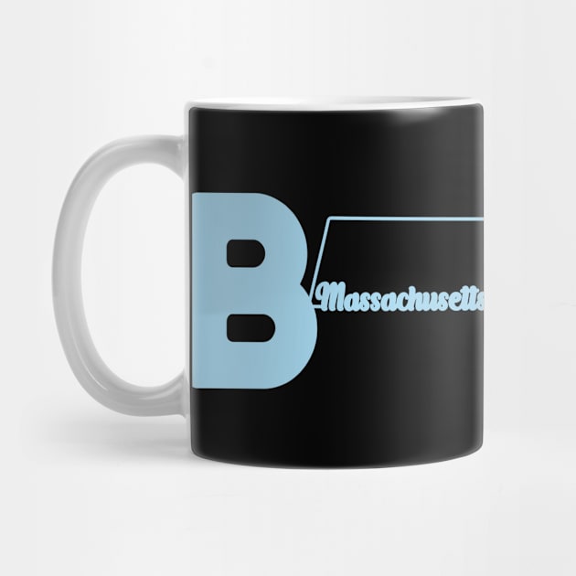 Massachusetts Born with State Outline of Massachusetts in the word Born by tropicalteesshop